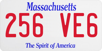 MA license plate 256VE6