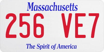 MA license plate 256VE7