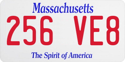 MA license plate 256VE8