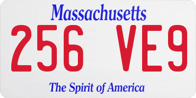 MA license plate 256VE9