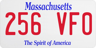 MA license plate 256VF0