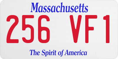 MA license plate 256VF1