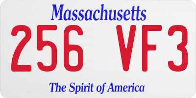 MA license plate 256VF3