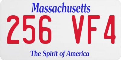 MA license plate 256VF4