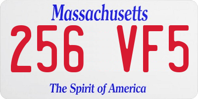 MA license plate 256VF5