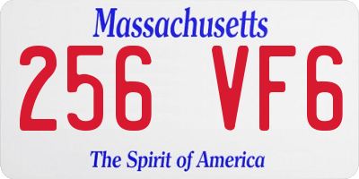 MA license plate 256VF6