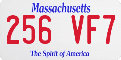 MA license plate 256VF7