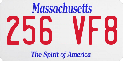 MA license plate 256VF8
