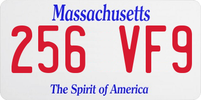 MA license plate 256VF9