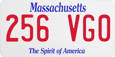 MA license plate 256VG0
