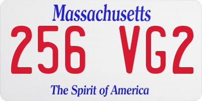 MA license plate 256VG2