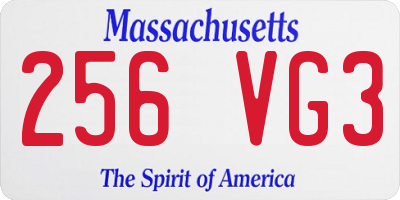 MA license plate 256VG3