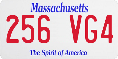 MA license plate 256VG4