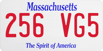MA license plate 256VG5