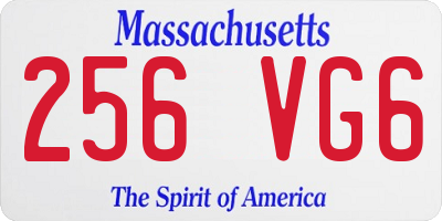 MA license plate 256VG6