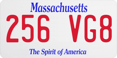 MA license plate 256VG8