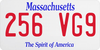 MA license plate 256VG9