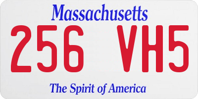 MA license plate 256VH5