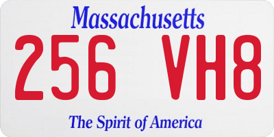 MA license plate 256VH8