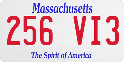 MA license plate 256VI3