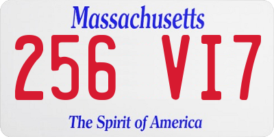 MA license plate 256VI7
