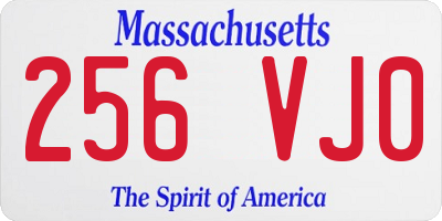MA license plate 256VJ0
