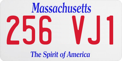 MA license plate 256VJ1