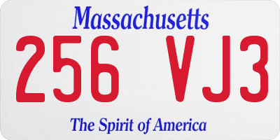 MA license plate 256VJ3