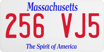 MA license plate 256VJ5