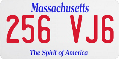 MA license plate 256VJ6