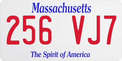 MA license plate 256VJ7