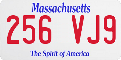 MA license plate 256VJ9