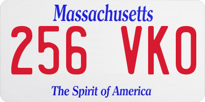 MA license plate 256VK0