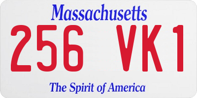 MA license plate 256VK1