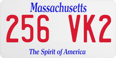 MA license plate 256VK2