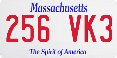 MA license plate 256VK3
