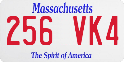 MA license plate 256VK4