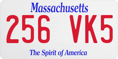 MA license plate 256VK5