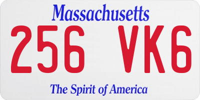MA license plate 256VK6