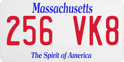 MA license plate 256VK8
