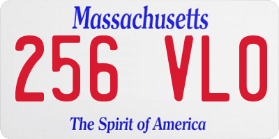 MA license plate 256VL0