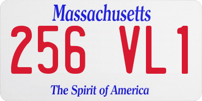MA license plate 256VL1