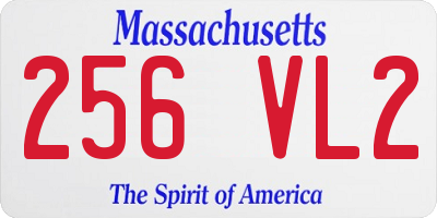 MA license plate 256VL2