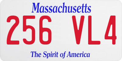 MA license plate 256VL4