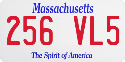 MA license plate 256VL5