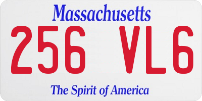 MA license plate 256VL6