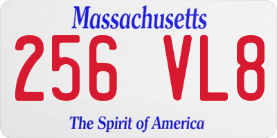 MA license plate 256VL8
