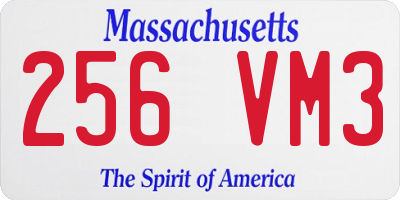 MA license plate 256VM3