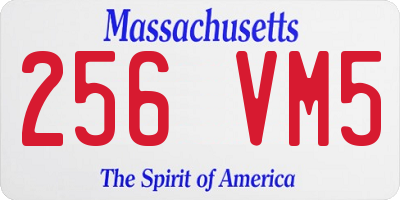 MA license plate 256VM5