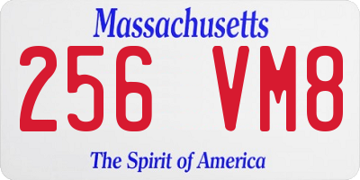 MA license plate 256VM8